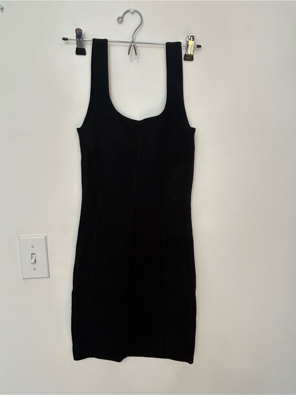 Aritzia Black Scoop-Neck Bodycon Mini Dress